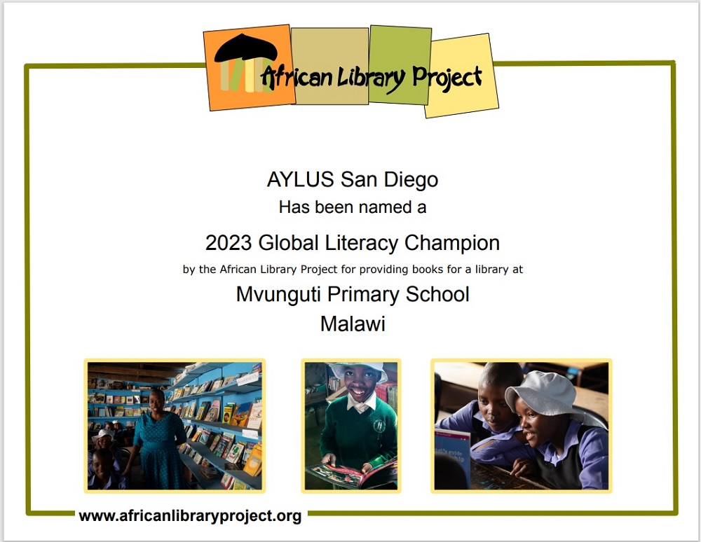 AYLUS African Library Project Certificate