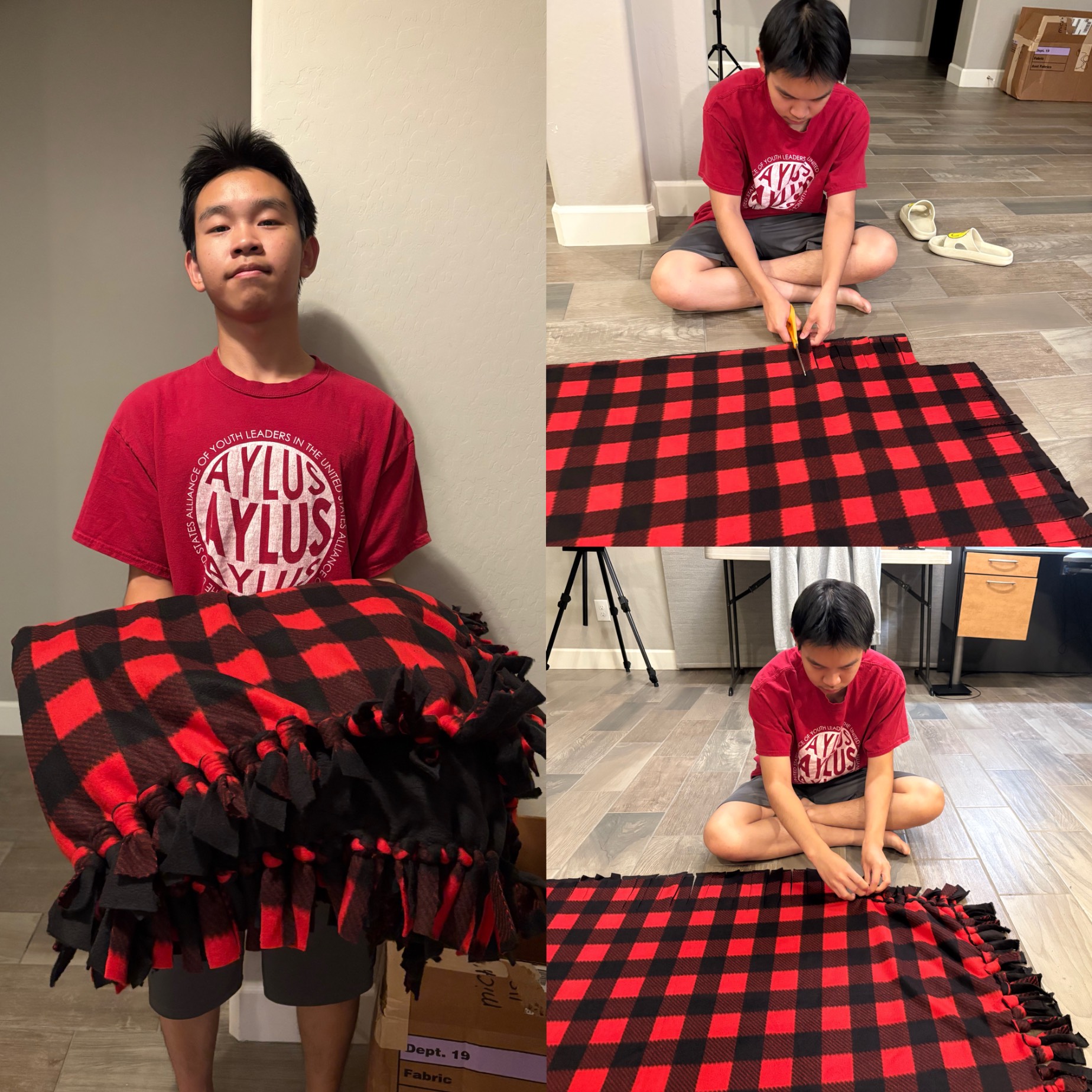 AYLUS Scottsdale Branch Volunteer Completes Three No-Sew Blankets for Phoenix Children’s Hospital
