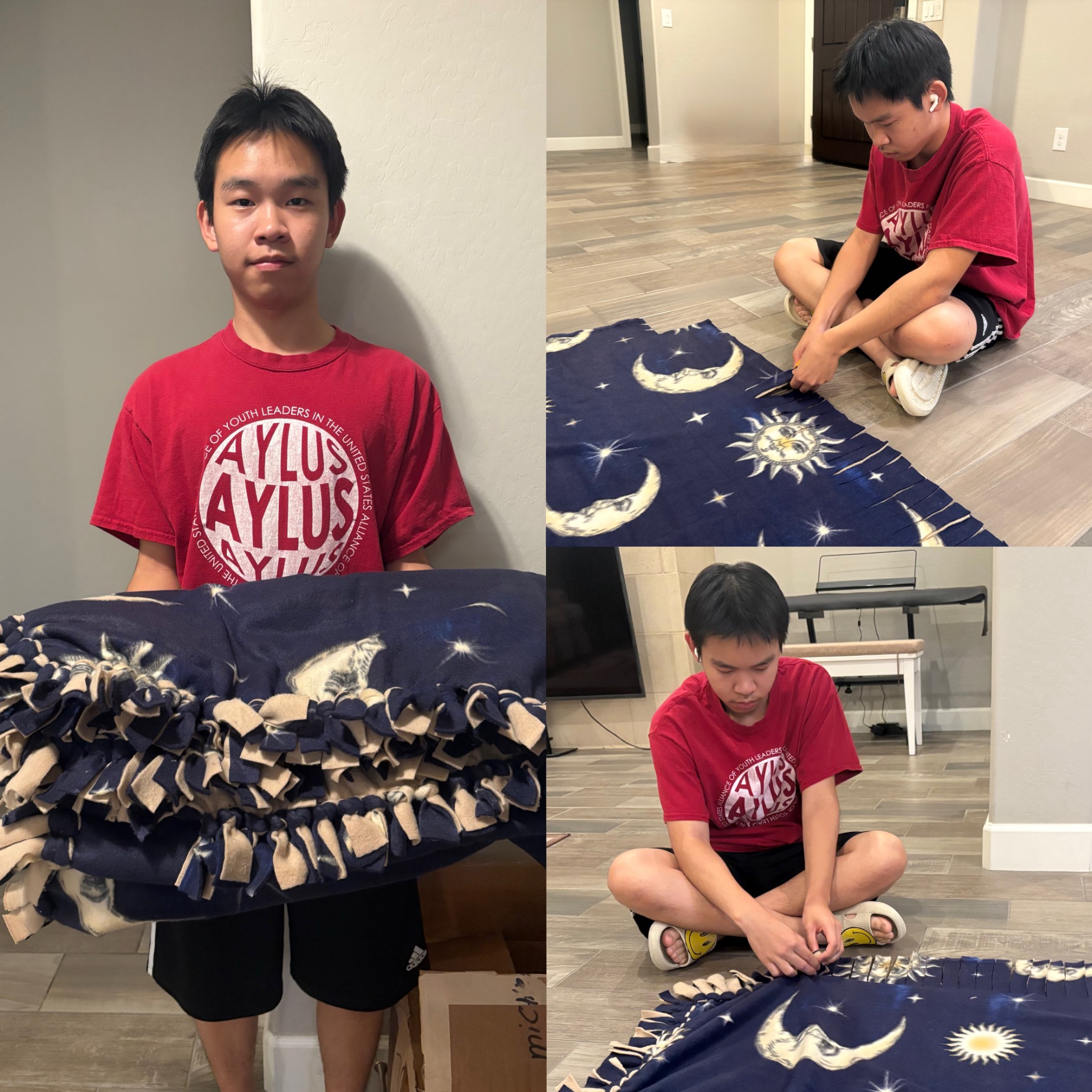AYLUS Scottsdale Branch Volunteer Completes Three No-Sew Blankets for Phoenix Children’s Hospital