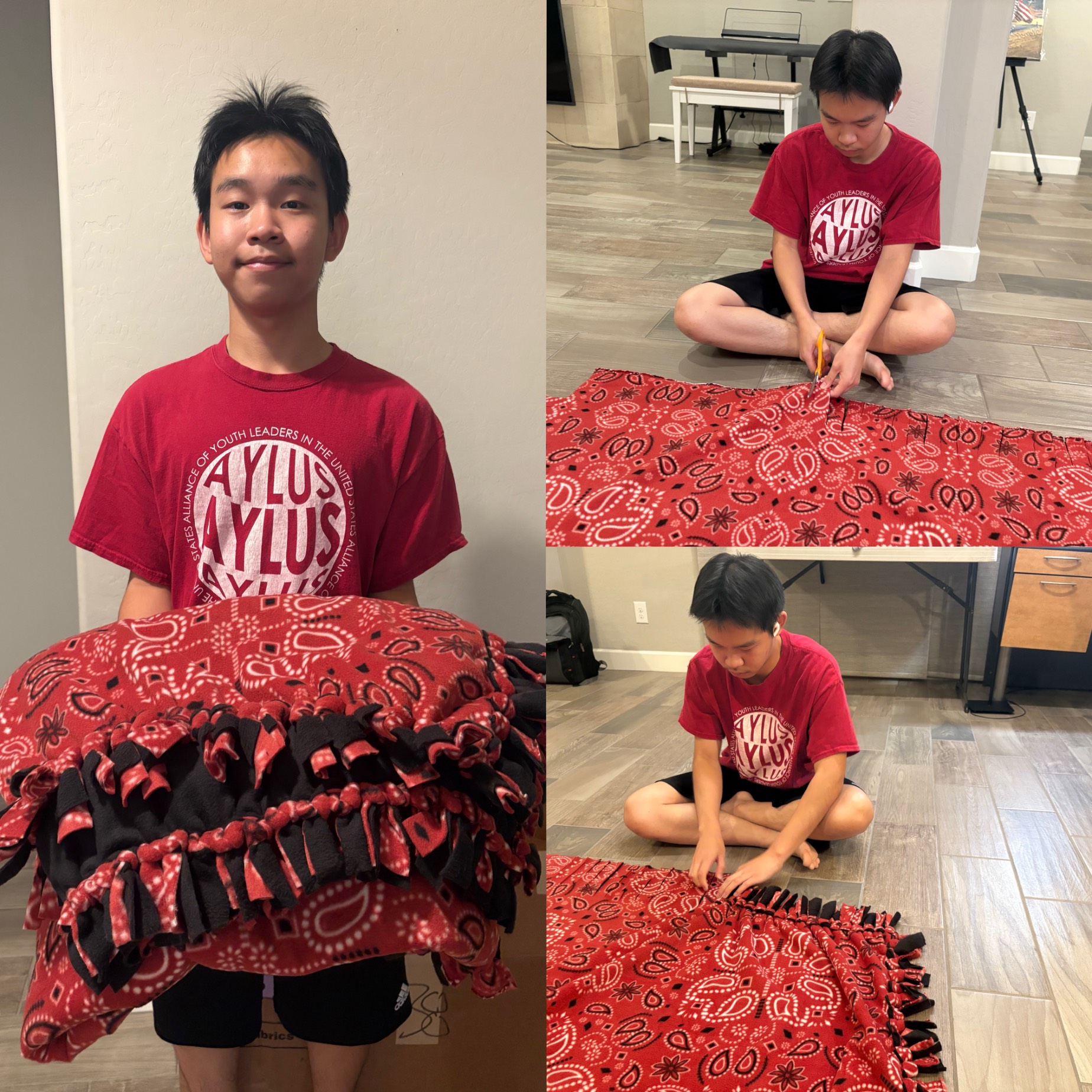 AYLUS Scottsdale Branch Volunteer Completes Three No-Sew Blankets for Phoenix Children’s Hospital