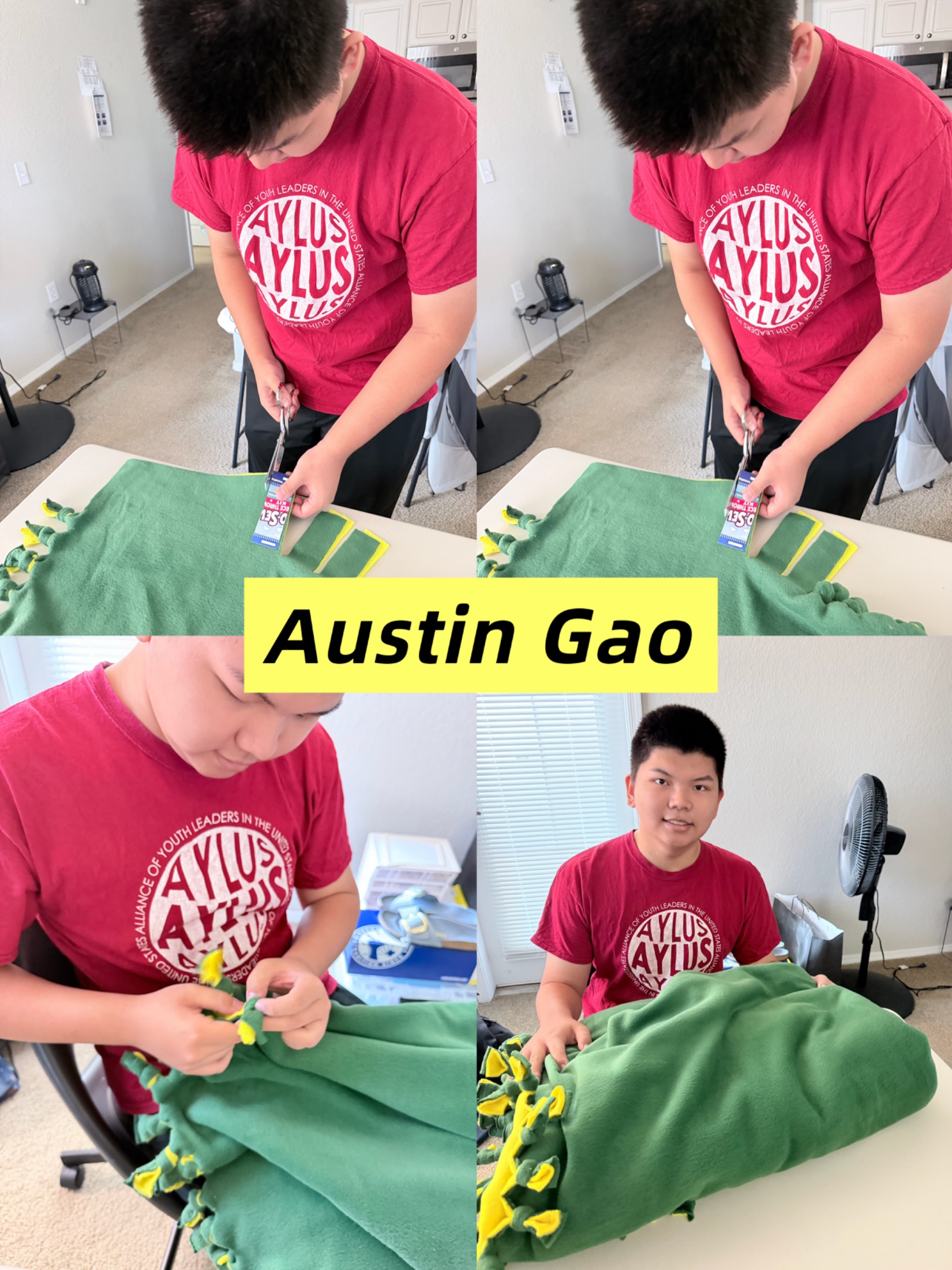 AYLUS Scottsdale Branch Volunteer Completes Three No-Sew Blankets for Phoenix Children’s Hospital