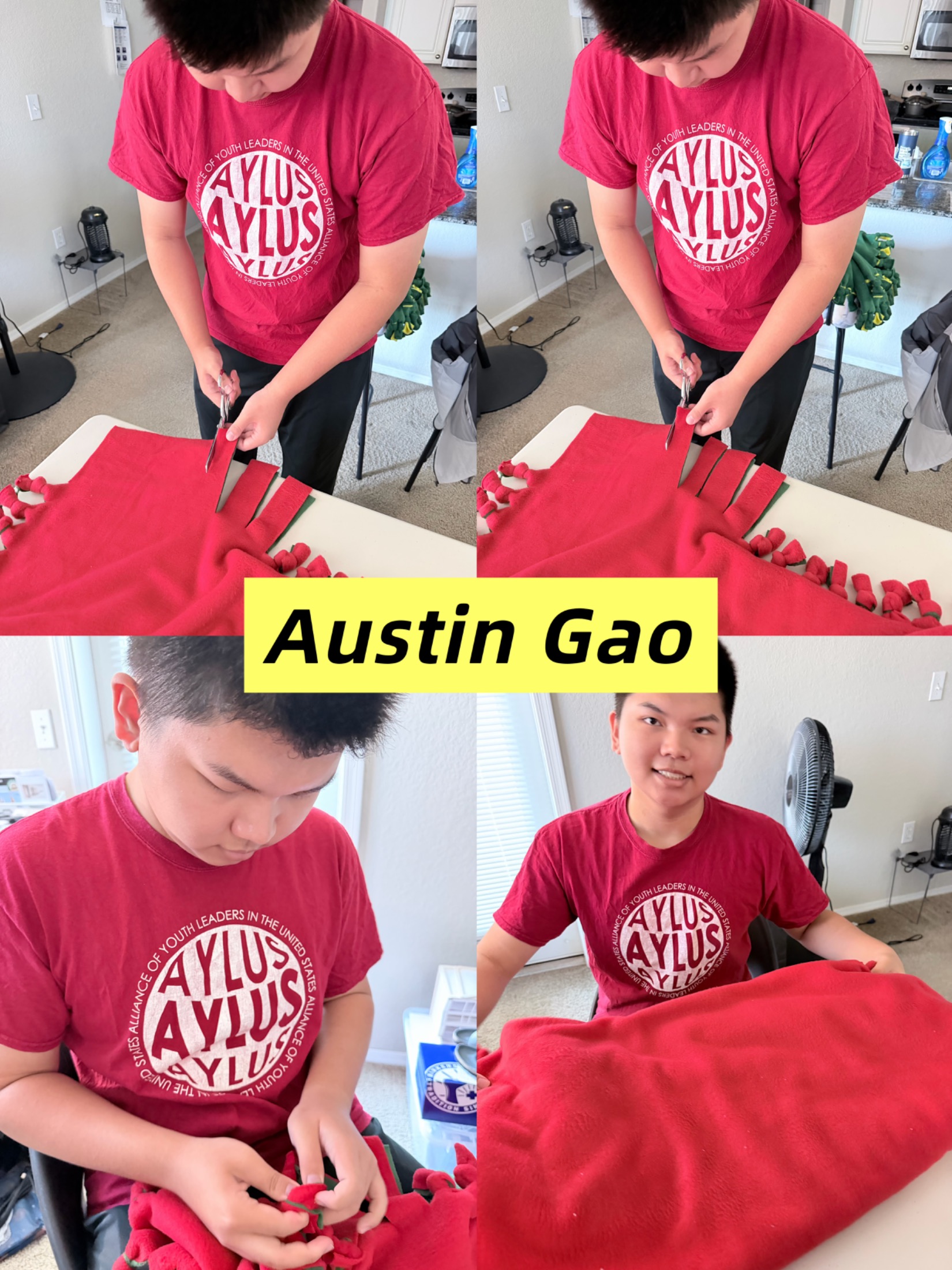 AYLUS Scottsdale Branch Volunteer Completes Three No-Sew Blankets for Phoenix Children’s Hospital