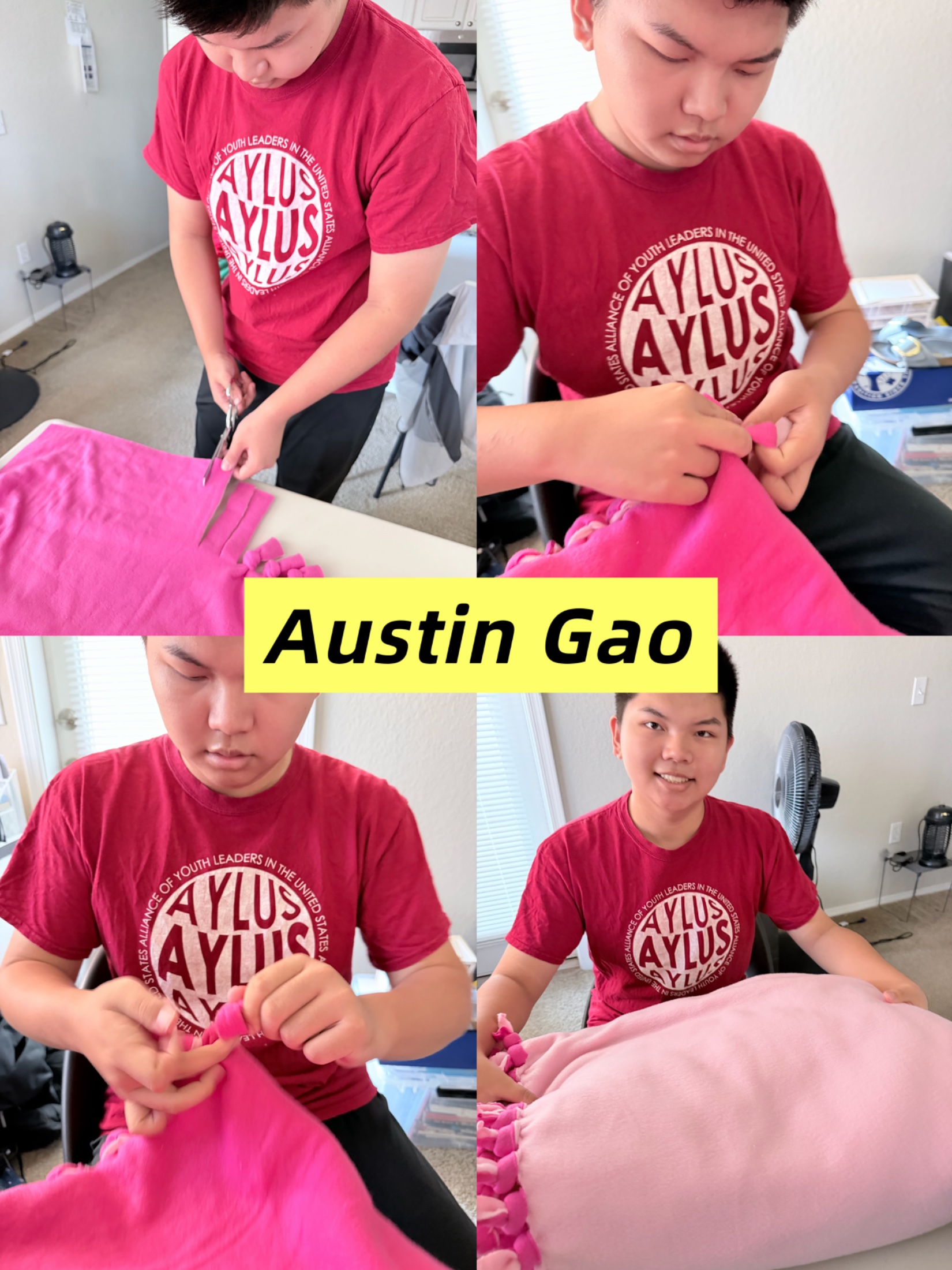 AYLUS Scottsdale Branch Volunteer Completes Three No-Sew Blankets for Phoenix Children’s Hospital