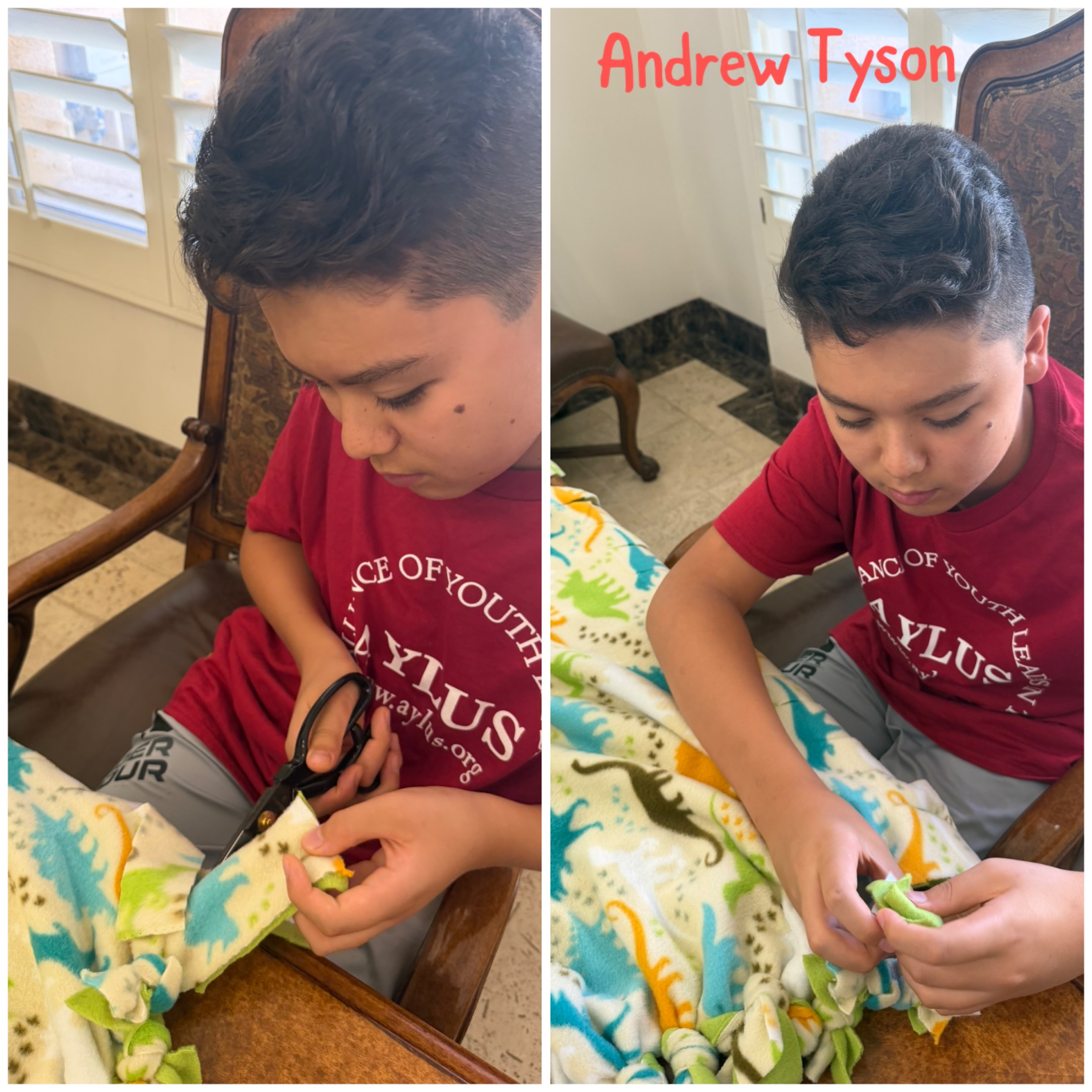 AYLUS Scottsdale Branch Volunteer Completes Three No-Sew Blankets for Phoenix Children’s Hospital